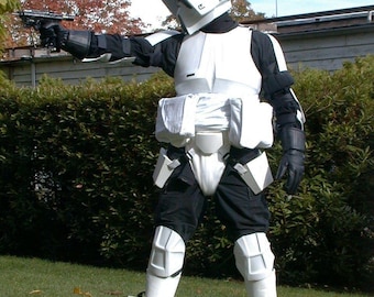 Peças macias do Scout Trooper | Réplica de traje de voo para cosplay de Star Wars com faixa e bolsos | Conjunto de fantasia personalizado