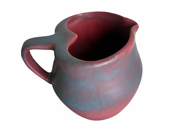 Van Briggle Pitcher Vase, Heart Shaped Opening, 5" Tall 5.5 Diameter Mulberry Glaze 1949