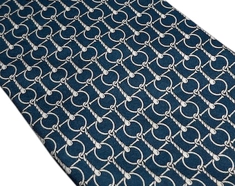 Bert Pulitzer Men’s Silk Tie Teal Green Silver Horse Bit Pattern USA 56x3.5