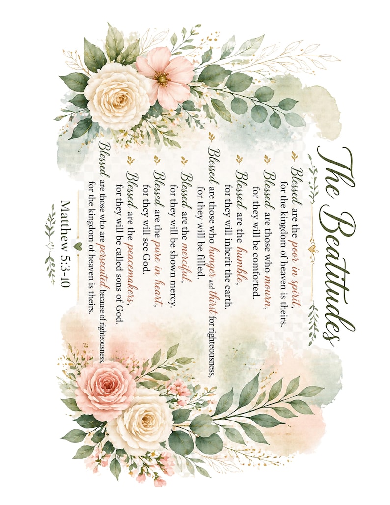 The Beatitudes Printable - Etsy