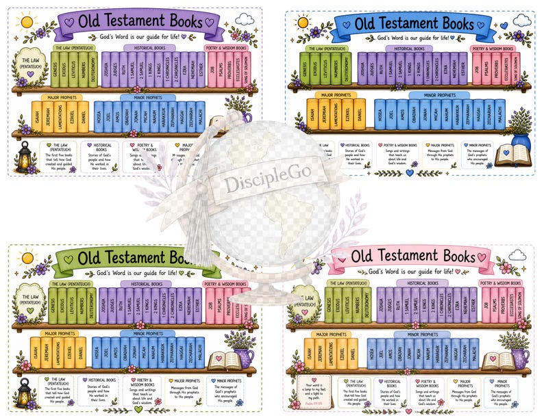 Old Testament Books of the Bible Printable Bundle - Etsy