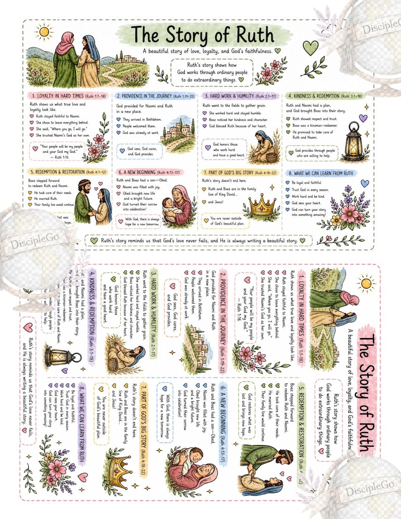 The Story of Ruth Printable - Etsy