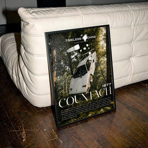 Lamborghini Countach Poster, Vintage Supercar Wall Art, Luxury Car Print, 1977 Classic Garage Office Decor Gift   (Printed Poster)