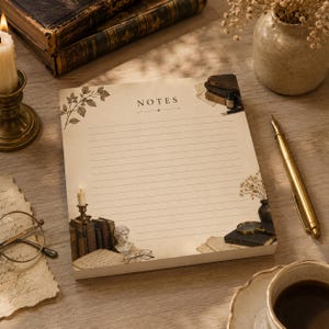 Personalized Desk Notepad | 19x19 cm Tear-Off Notepad | ADHD Planner, Teacher Notes, Nurse Notes, Student Study Pad, Cottagecore Desk Pad