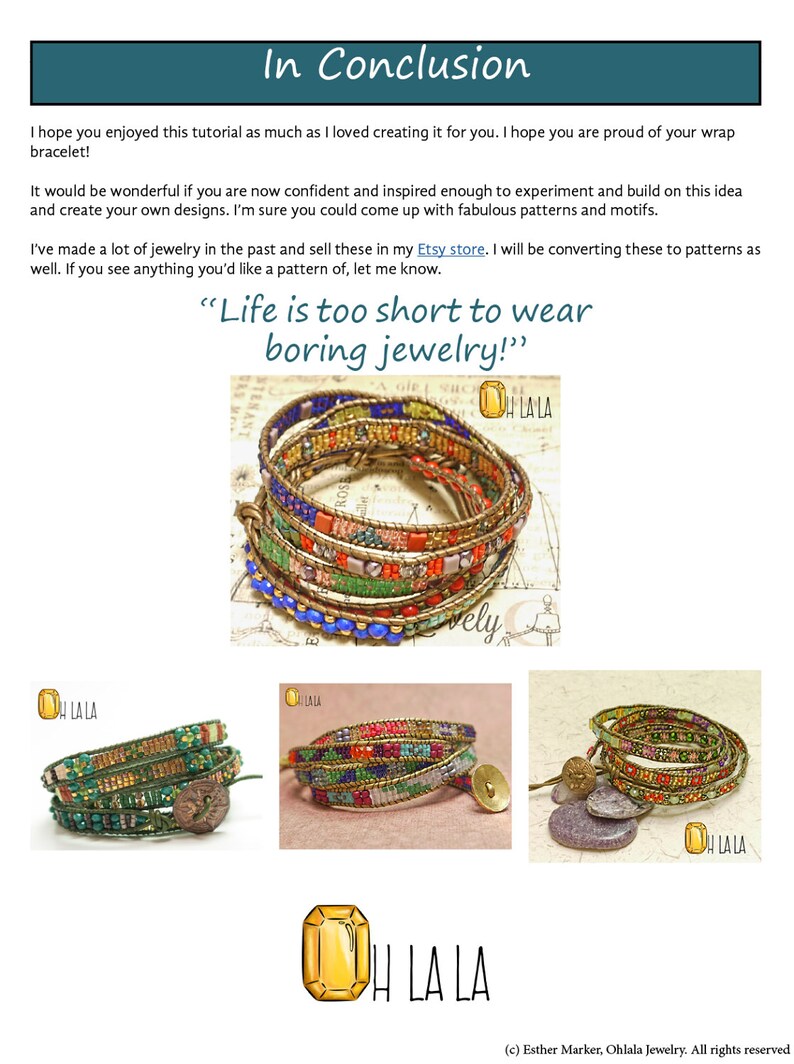 Wrap Bracelet Tutorial. Beadwork Pattern Leather Bracelet. by Etsy