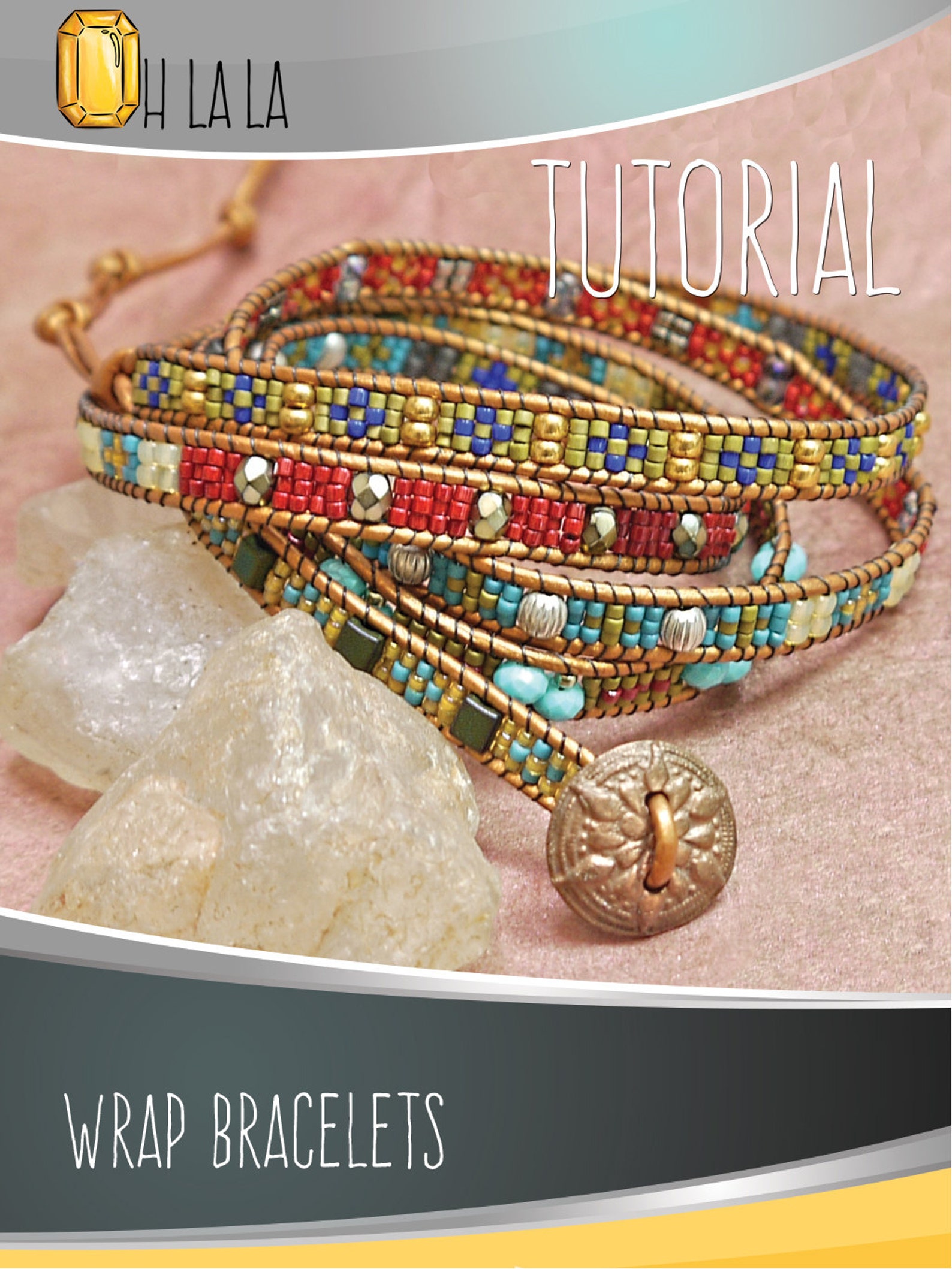 Wrap Bracelet Tutorial. Beadwork Pattern Leather Bracelet. By Etsy