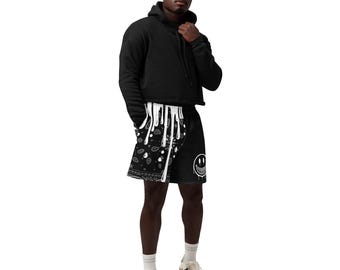 Streetwear shorts uniseks bandana smiley kleurblok