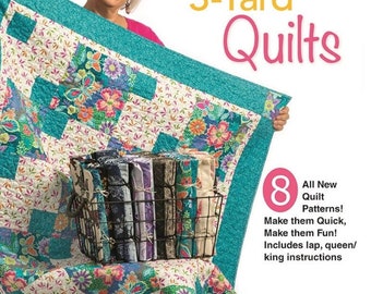 Fast & Fun - 3 Yard Quilts - PATTERN Book - by Donna Robertson of Fabric Cafe - 8 Fast and Fun Lap Quilts Using Only 3 Yards