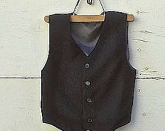 Black Vest ONLY for boys, ring bearer vest and bow tie,  photo props for boys