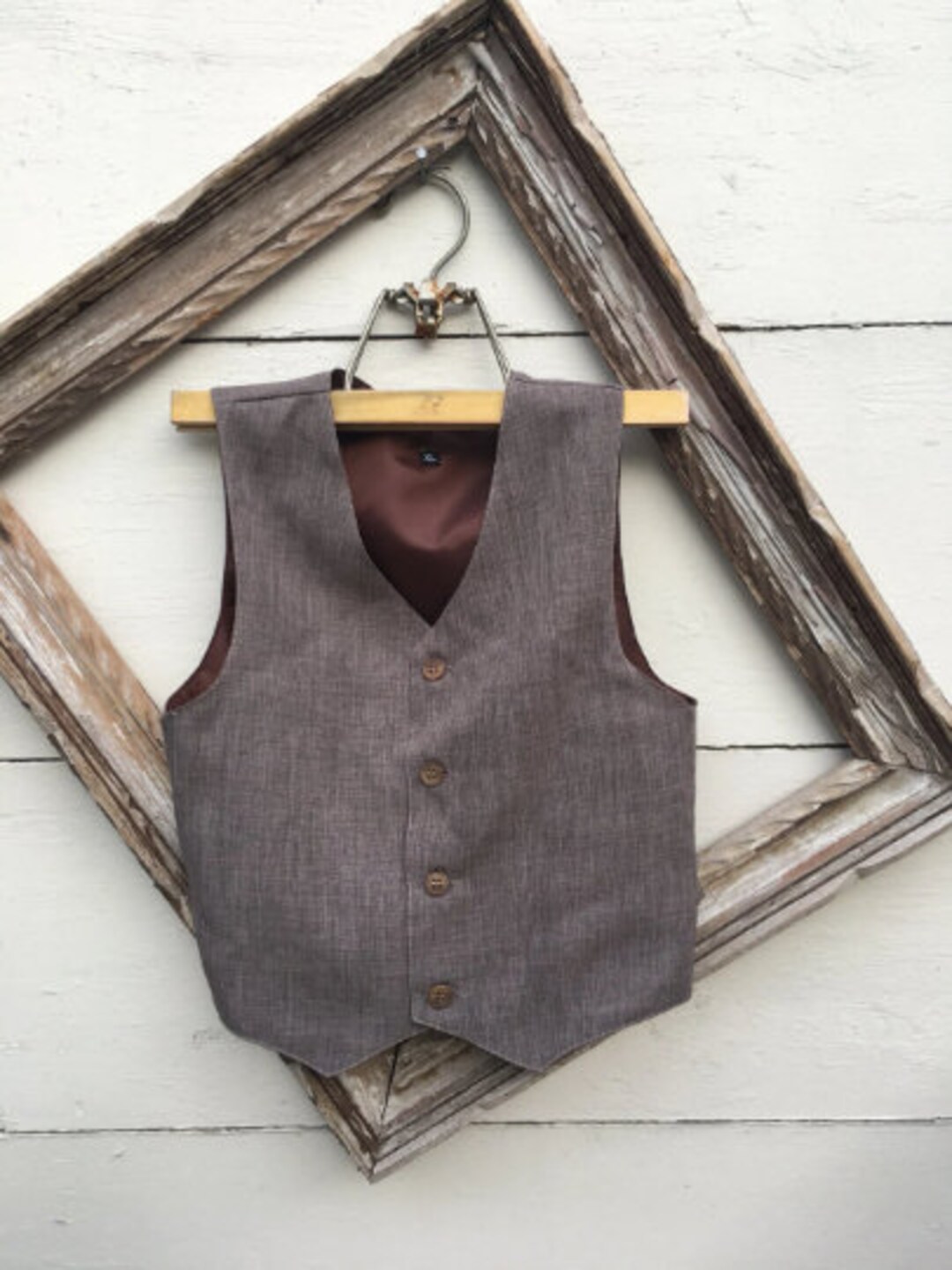 Sable Brown Vest, Wedding Ring Bearer, Toddler Vest, Boys Vest, Toddler