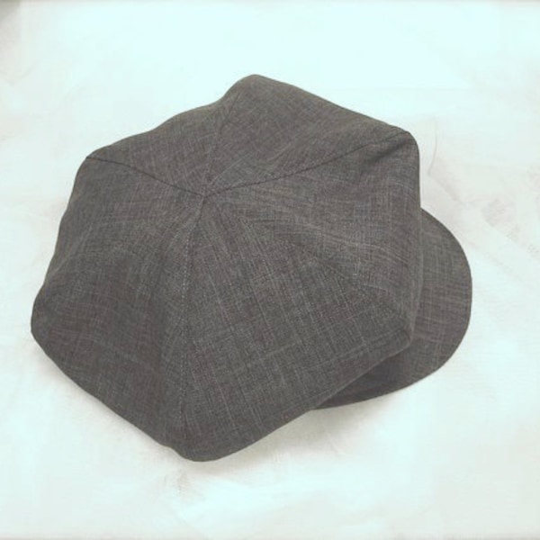 Vintage CHARCOAL grey with hint of brown tint newsboy hat, beret for boys, Great Gatsby hat