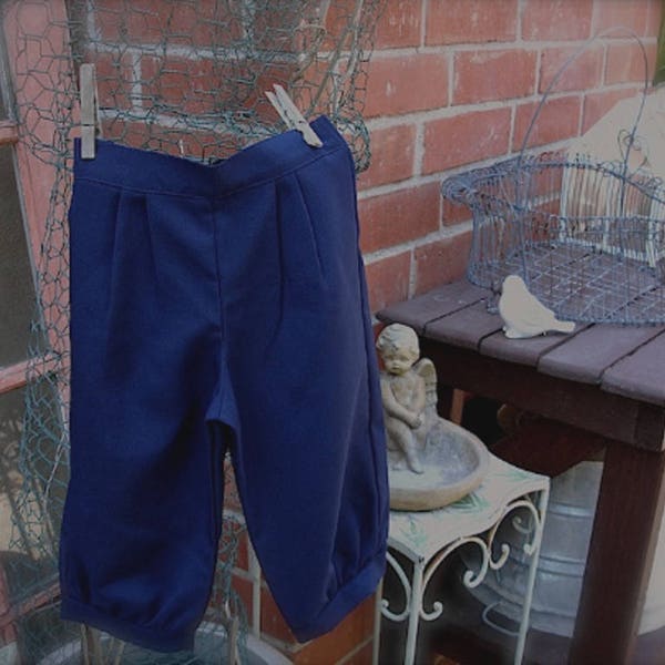 Size 13-15yrs Navy  Blue knickers pants, little boy knickers, knicker pants, ringbearer knickers