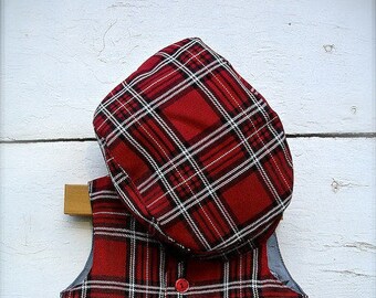 Red plaid Newsboy hat, red newsboy hat, red plaid hat