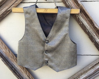 boys gold vest , christmas vest for boys