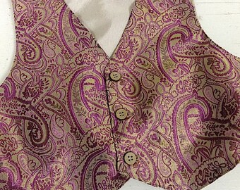 Boys Vest , boys purple vest, purple paisley vest for boys, vest for boys (Sizes available for 3 year to 8 year old)