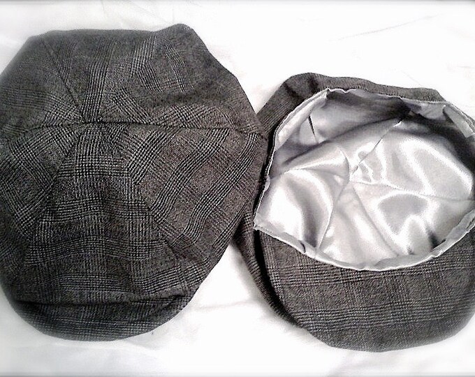 Plaid Grey Newsboy Hat Newspaper Boy Hat Grey Color Boy Hat Etsy