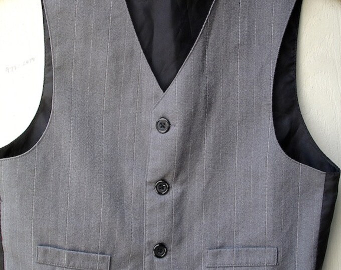 Vintage Grey Pinstripe Vest for Boys Grey Vest Grey With - Etsy