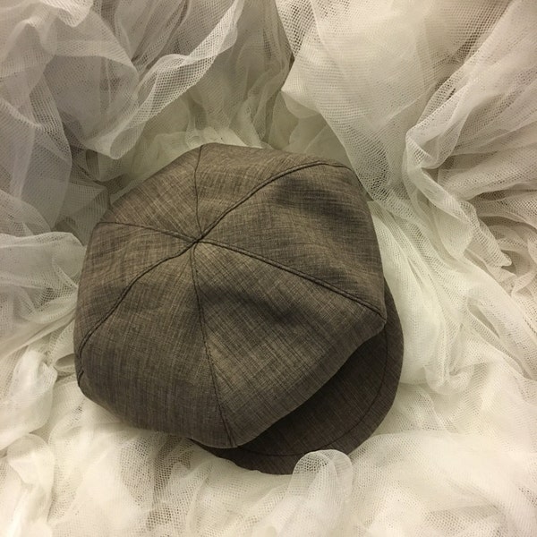 Sable brown newsboy hat, brown beret  hat for boys