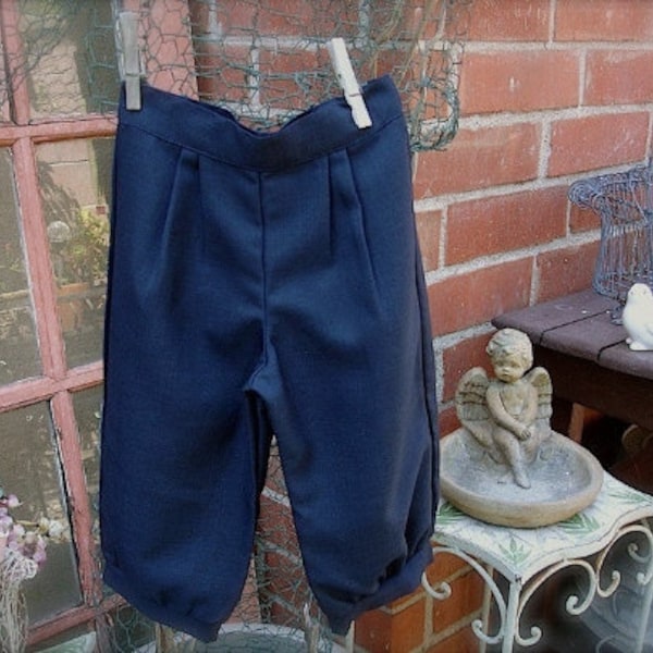 Size 13-15yrs Very dark midnight blue knicker pants,  boys knicker pants, ring bearer knicker pants