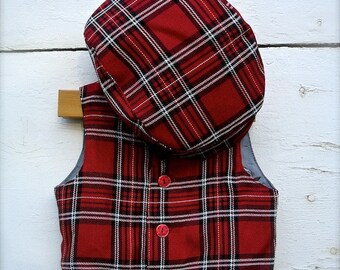 Boys Red Vest, Boys Christmas vest,  vest for little boys, Holiday vest for boys, VEST ONLY