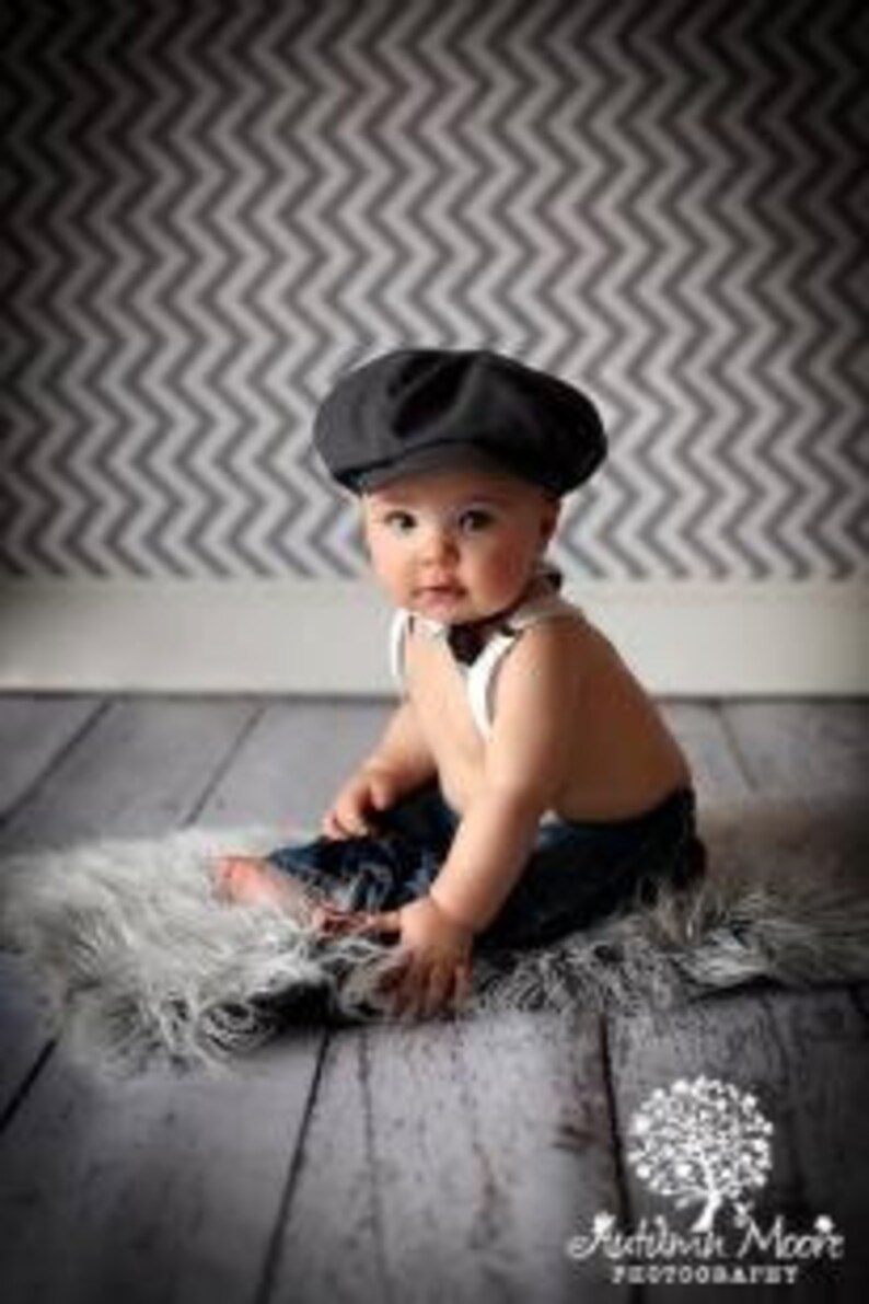 Vintage CHARCOAL Grey With Hint of Brown Tint Newsboy Hat Etsy