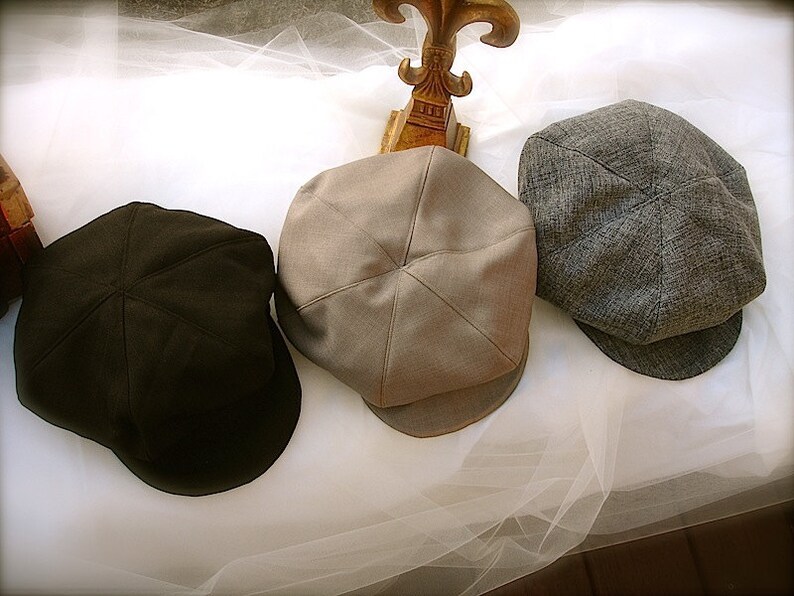 Vintage CHARCOAL Grey With Hint of Brown Tint Newsboy Hat Etsy