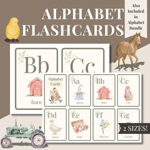 Alphabet Flashcards Printable | Preschool Homeschool Learning Cards | Large & Small Flashcards