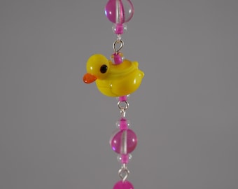 Glas Ente Hot Pink Rückspiegel Charm