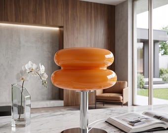 Macaron Glass Table Lamp, Dimmable LED Night Lamp, Modern Bedside Desk Lamp, Soft Ambient Lighting, Home Decor Night Lamps