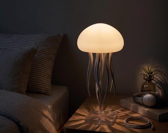 Lampe de table méduse, veilleuse LED rechargeable par USB, lampe méduse à changement de couleur RVB, lumière d'ambiance flottante, décoration de chambre à coucher
