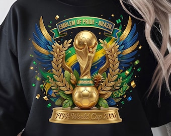 Brazil World Cup 2026 Soccer Fan Trophy PNG (Digital Download)