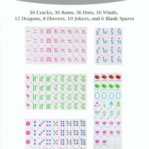 Pink Acrylic Mahjong Set: Engraved Tiles, PU Bag, Dice Accessories image 3