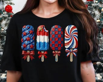 Patriotic Popsicle PNG 4th of July Sublimation Design USA Stars Digital Download Americana Shirt Graphic Memorial Day Summer PNG