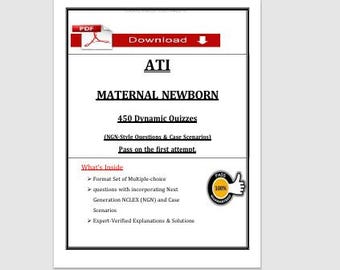 ATI Maternal Newborn Dynamic Quizzes | 450 Ngn NCLEX Questions PDF