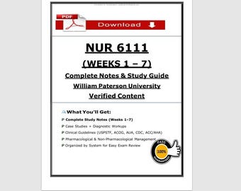 NUR 6111 Weeks 1-7 Complete Notes & Study Guide | NP Nursing PDF