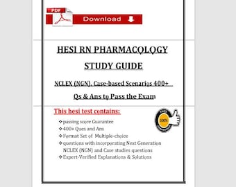 Hesi RN Pharmacology Study Guide | NGN NCLEX Questions & Answers Pdf