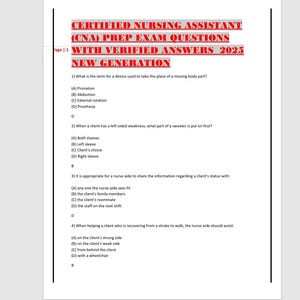 Guida alla preparazione all'esame CNA / Domande di pratica per assistente infermieristico (PDF)