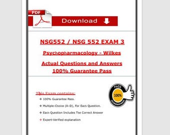 NSG 552 Exam 3 Psychopharmacology | Questions & Answers Study Guide PDF
