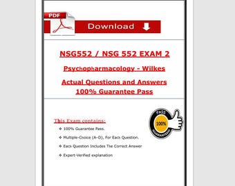 NSG 552 Exam 2 Questions & Answers | Psychopharmacology Nursing PDF