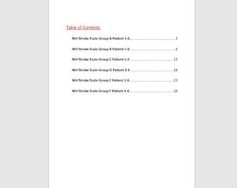 2025 NIH Stroke Scale Answer Key PDF | All Test Groups A-F Patients 1-6 | NIHSS Certification Study Guide