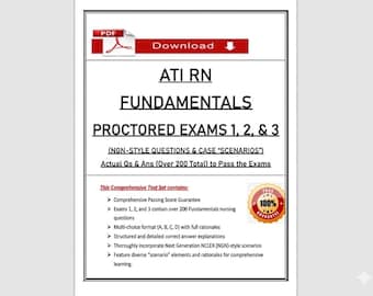 Ati RN Fundamentals Exams 1 2 & 3 Bundle | NGN Questions PDF