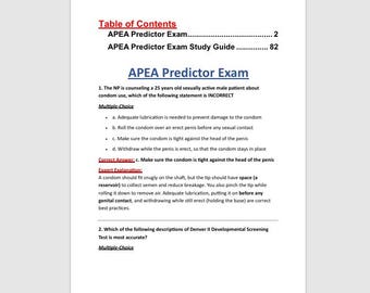 APEA Predictor Exam Study Guide | Nurse Practitioner Practice Questions (Digital Download)