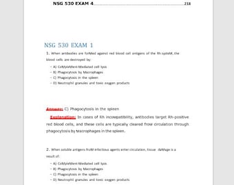 NSG 530 Exams 1 2 3 & 4 | Advanced Pathophysiology Questions PDF