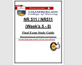 NR 511 Week 5-8 Final Exam Study Guide | Differential Diagnosis Nursing PDF