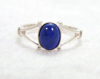 Sterling Silver Lapis Lazuli Ring 7 - N 1/2
