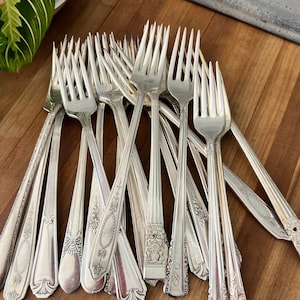 Vintage Silverplate Forks: Long Handled Mismatched Cutlery Sets