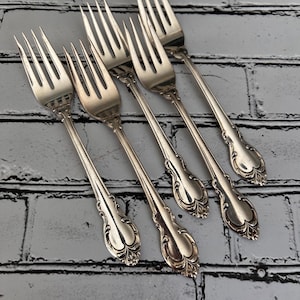 Silverplate Salad Forks Vintage Cake/Dessert Forks Set of 5