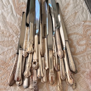 Bulk Silverplate Vintage Dinner Knives: Tea Party, Special Event- Clean & table ready