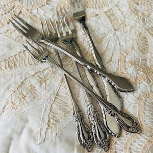 Vintage Mismatched Stainless Seafood Forks: Set of 6