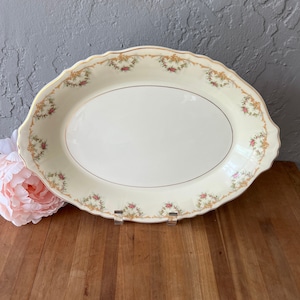 Vintage Serving Platter, 14 inch China Meat Tray, Charcuterie Board